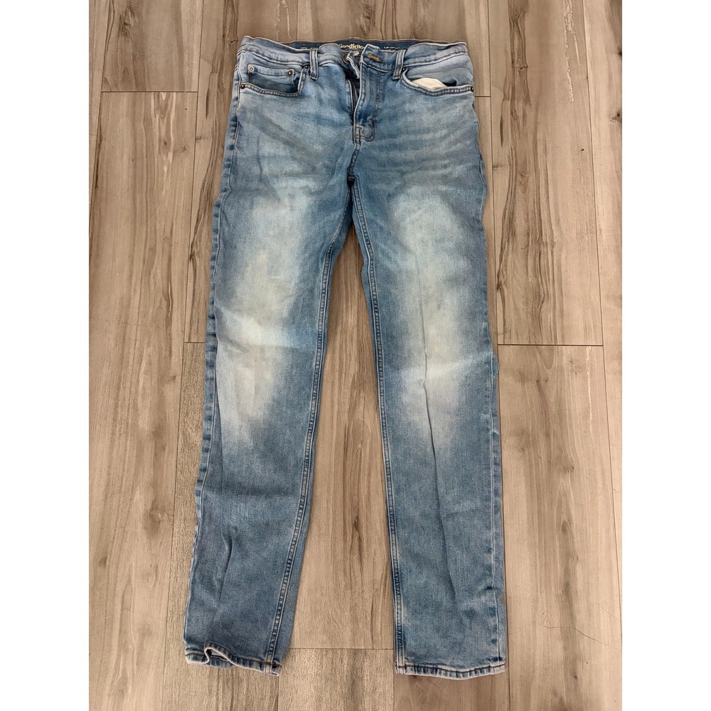 Goodfellow & Co Mens Slim Fit Jeans Light Wash Blue Denim 32x34 (Measures 32x32)